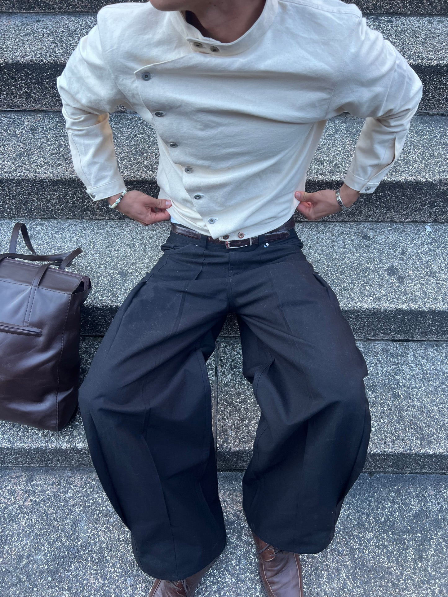 4L tailored pants NOIR